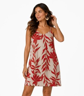 Vestido Estampado Rovitex Bege
