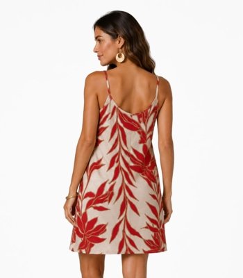 Vestido Estampado Rovitex Bege