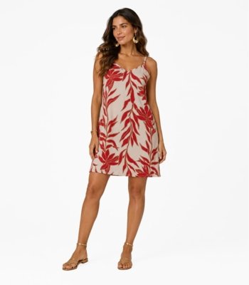 Vestido Estampado Rovitex Bege