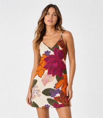 Vestido Estampado Rovitex Bege