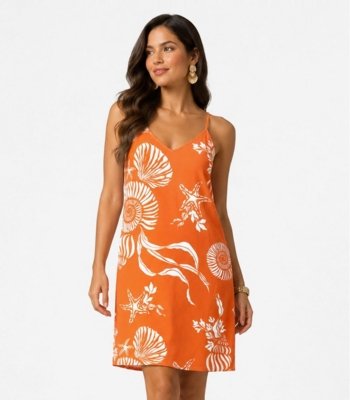 Vestido Estampado Rovitex Laranja