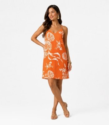 Vestido Estampado Rovitex Laranja