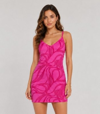 Vestido Estampado Rovitex Rosa