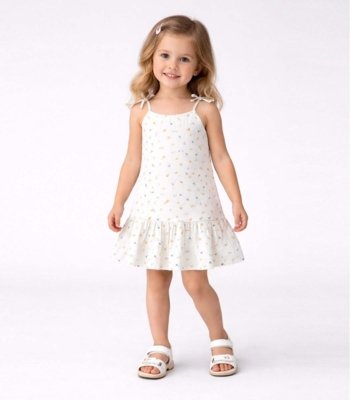 Vestido Infantil Alça Com Laço Nas Pontas Select Azul