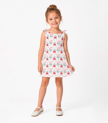 Vestido Infantil Com Alça Select Bege