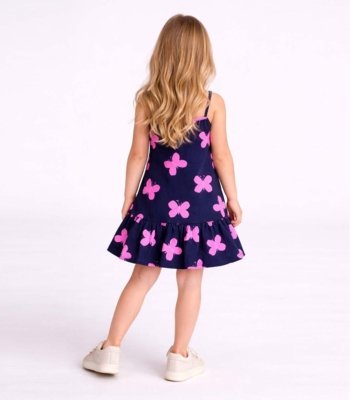 Vestido Infantil Com Alças E Babado Select Azul