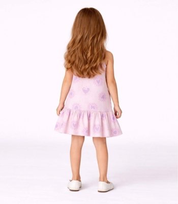 Vestido Infantil Com Alças E Babado Select Rosa