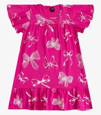 Vestido Infantil Com Manga Godê Select Rosa
