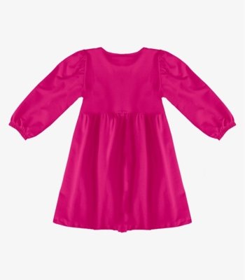 Vestido Infantil Em Molecotton Manga Longa Select Rosa