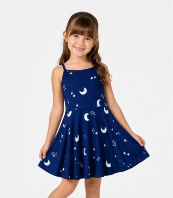 Vestido Infantil Estampado Select Azul