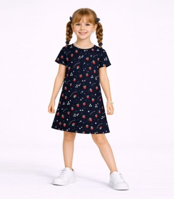 Vestido Infantil Estampado Select Azul