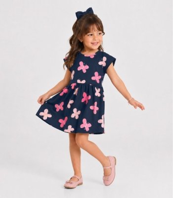 Vestido Infantil Estampado Select Azul