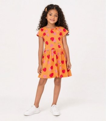 Vestido Infantil Estampado Select Laranja