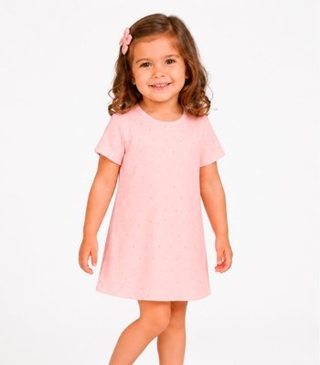 Vestido Infantil Estampado Select Rosa