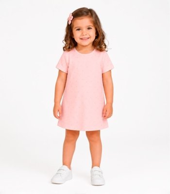 Vestido Infantil Estampado Select Rosa