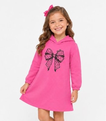 Vestido Infantil Estampado Select Rosa