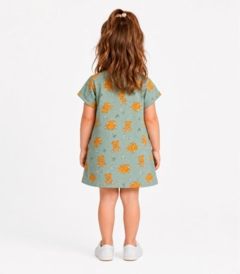 Vestido Infantil Estampado Select Verde