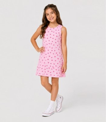 Vestido Infantil Feminino Estampado Select Rosa
