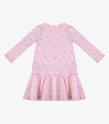 Vestido Infantil Manga Longa Estampado Select Rosa