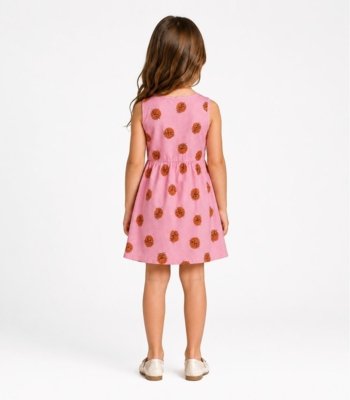 Vestido Infantil Meia Malha Estampado Select Rosa
