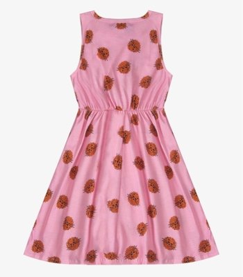 Vestido Infantil Meia Malha Estampado Select Rosa