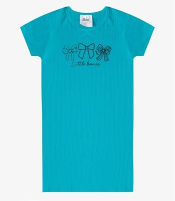 Vestido Infantil Ribana Canelada E Estampa Select Azul
