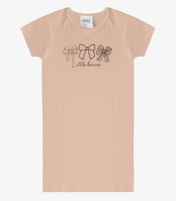 Vestido Infantil Ribana Canelada E Estampa Select Rosa