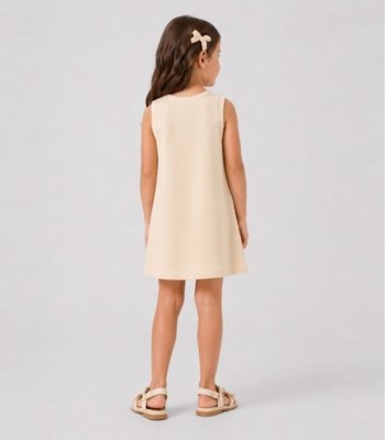 Vestido Infantil Ribana Estampa Localizada Select Bege