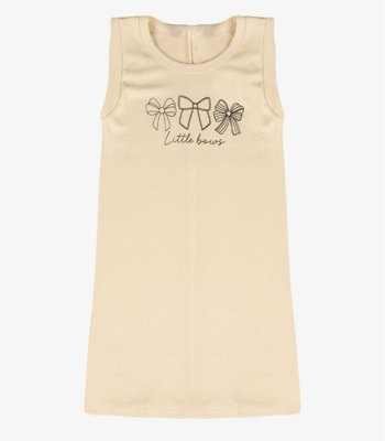 Vestido Infantil Ribana Estampa Localizada Select Bege