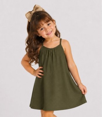 Vestido Infantil com Alças Select Verde