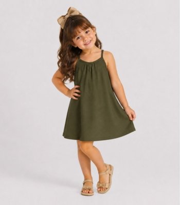 Vestido Infantil com Alças Select Verde