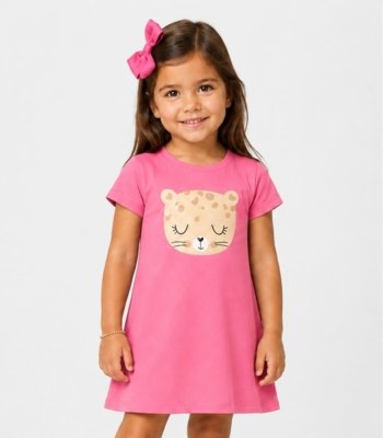 Vestido Infantil com Estampa select Rosa
