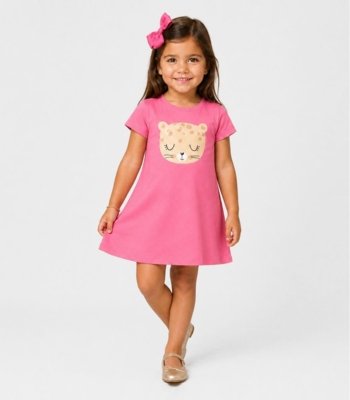 Vestido Infantil com Estampa select Rosa