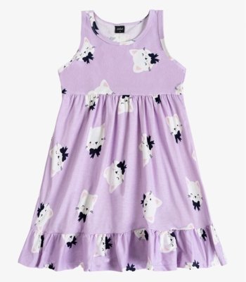 Vestido Infantil em Meia Malha Penteada Select Roxo