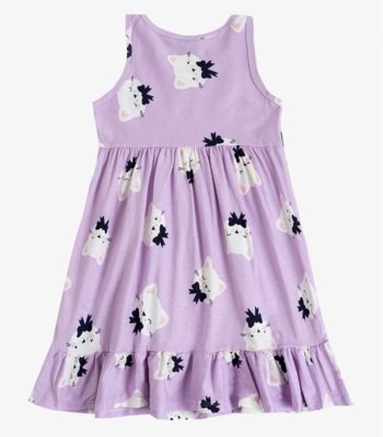 Vestido Infantil em Meia Malha Penteada Select Roxo