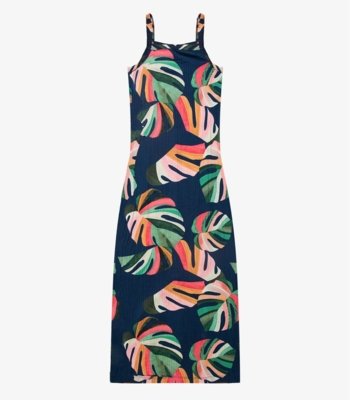 Vestido Midi Canelado Select Azul