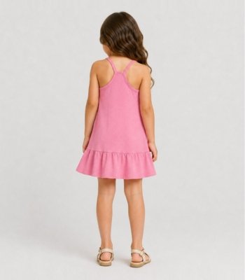 Vestido de Alça Infantil Em Malhão Fruit Select Rosa