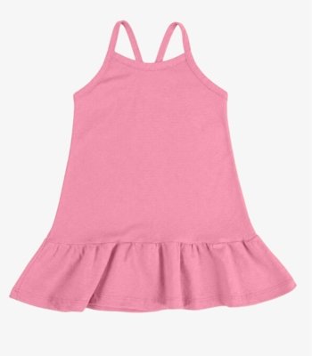 Vestido de Alça Infantil Em Malhão Fruit Select Rosa