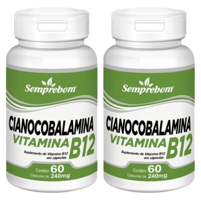 Cianocobalamina Vitamina B12 Semprebom – 120 Cap. de 240 mg. Menor preço em Cianocobalamina Vitamina B12 Semprebom – 120 Cap. de 240 mg.