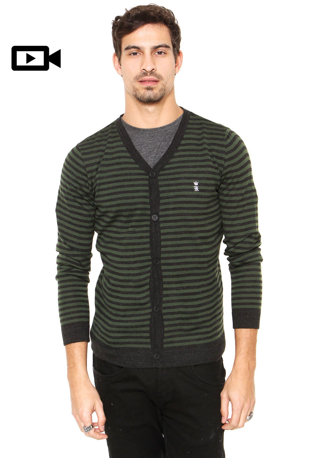 cardigan verde masculino