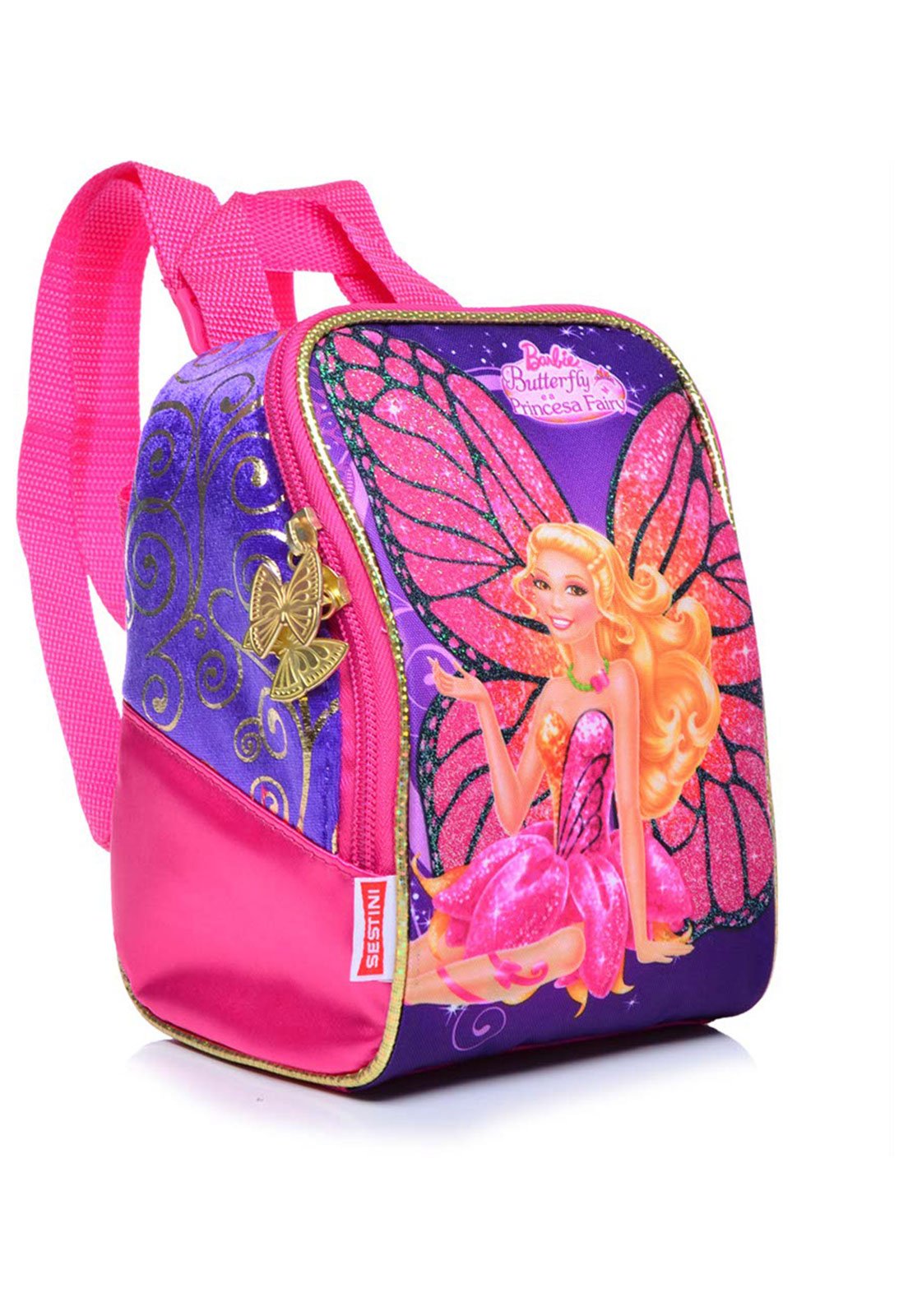 LANCHEIRA TERMICA BARBIE ESCOLA DE PRINCESAS LILÁS REF.61043 SESTINI -  Papelaria Dolly