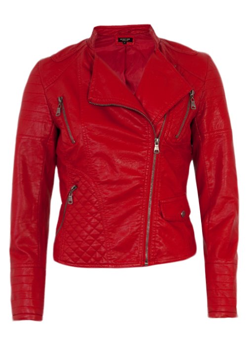 jaqueta vermelha masculina couro