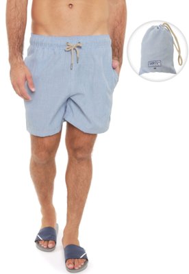 Bermuda Água Shorts Co Quadrada Básica Azul Menor preço em Bermuda Água Shorts Co Quadrada Básica Azul