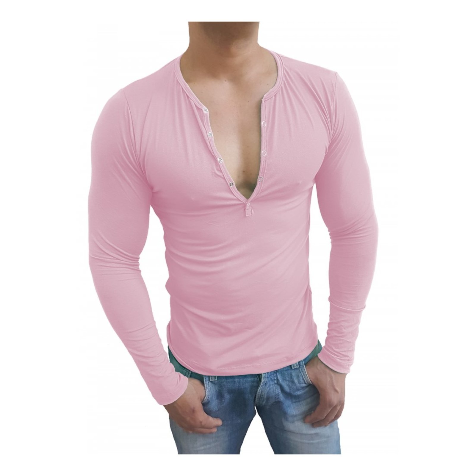 blusa manga longa rosa masculina