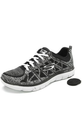 Tênis Skechers Flex Appeal 2.0-New Gem Preto Menor preço em Tênis Skechers Flex Appeal 2.0-New Gem Preto