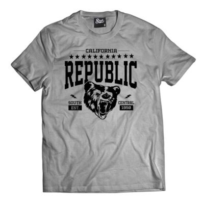 Camiseta Manga Curta Skull Clothing Cali Republic Cinza Menor preço em Camiseta Manga Curta Skull Clothing Cali Republic Cinza
