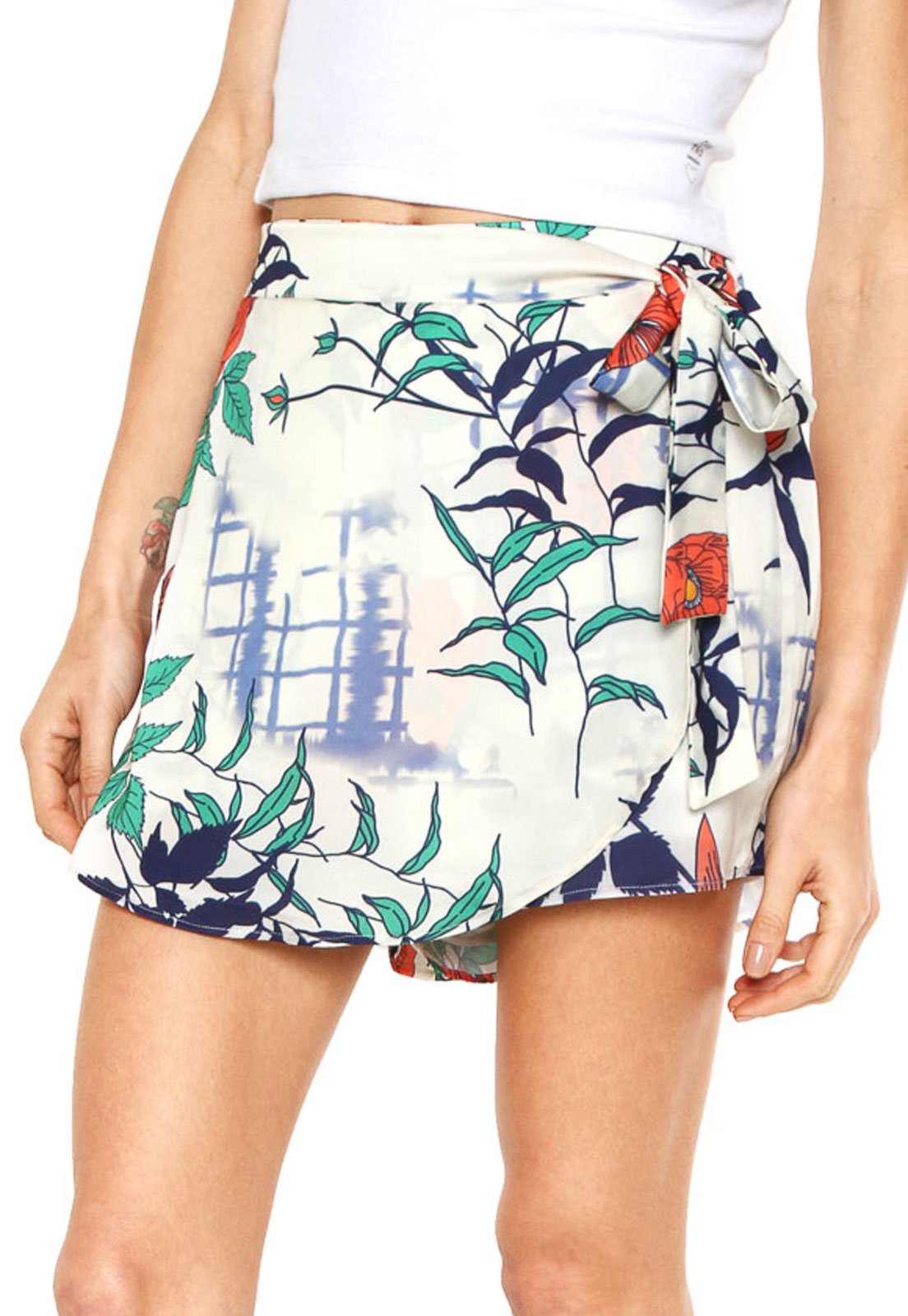 short saia floral