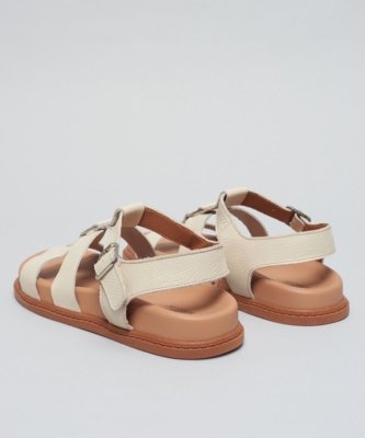 Rasteira Anatomica Couro Argola - Off White 40 - off white