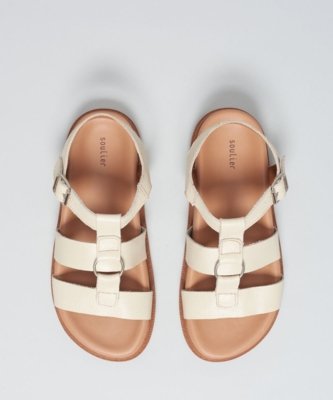Rasteira Anatomica Couro Argola - Off White 40 - off white