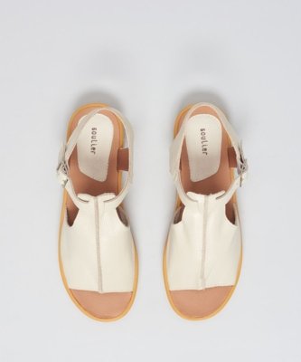 Rasteira Tratorada Couro Raissa - Offwhite 37 - offwhite
